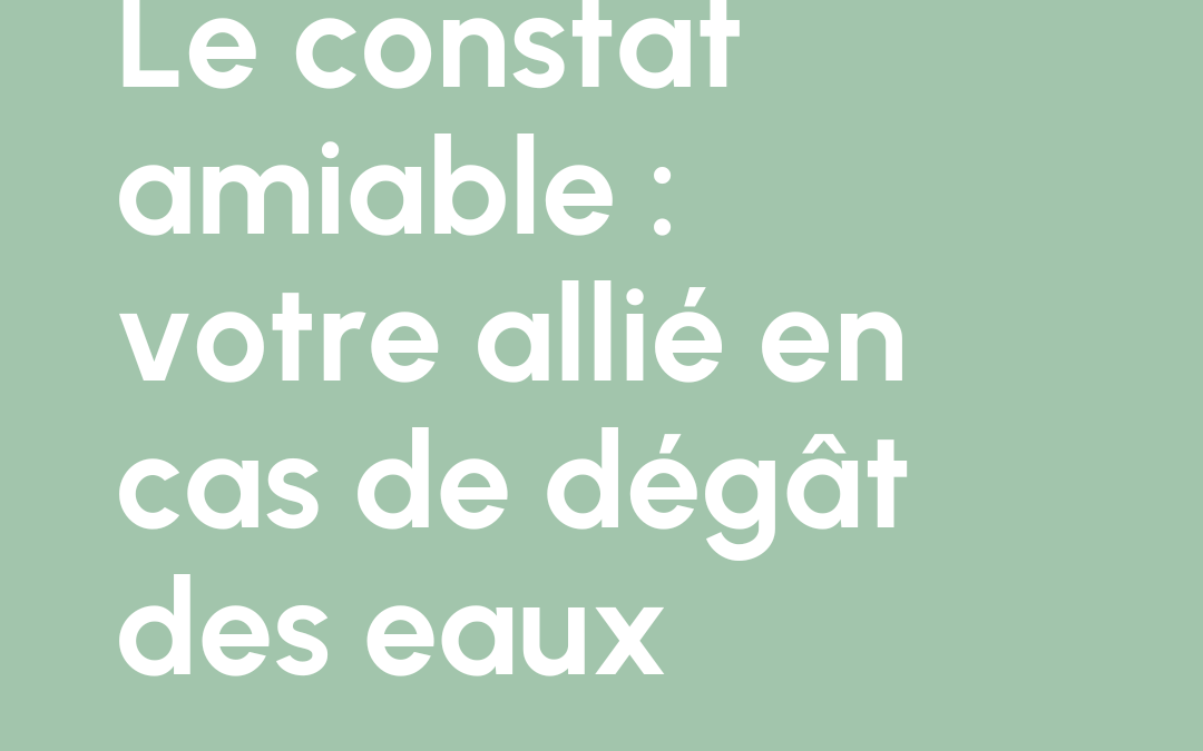 Le constat amiable : votre allié en cas de dégât des eaux